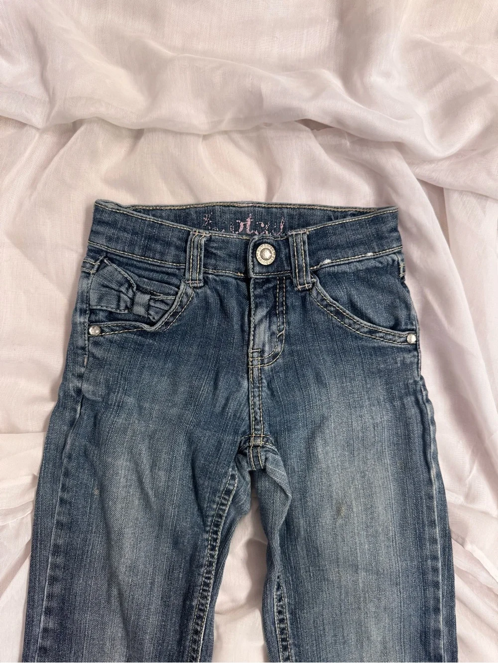 Gymboree Vintage Toddler Bootcut Jeans with Bow Accent Pockets